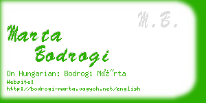 marta bodrogi business card